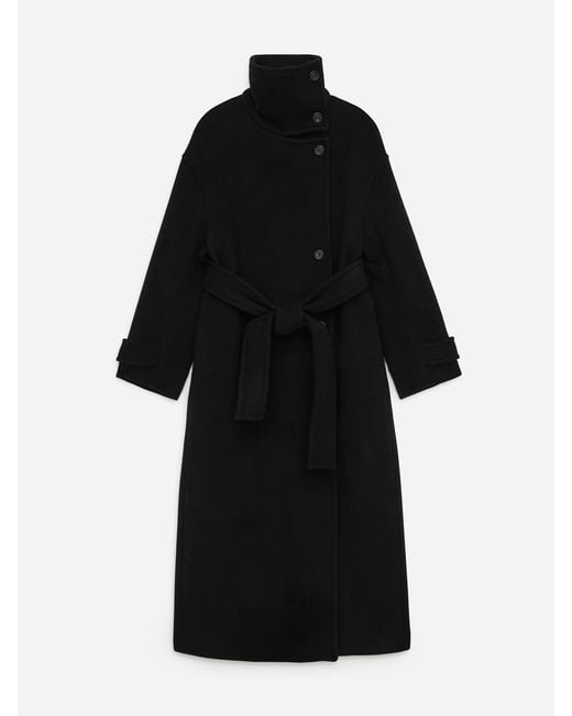 ARKET Black Oversized Wool-Blend Coat