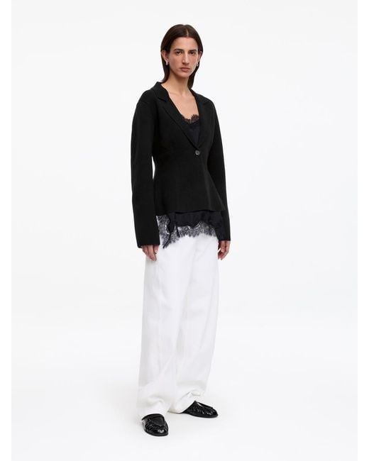 ARKET Black Knitted Wool-Cotton Jacket