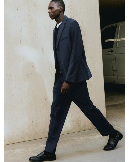 ARKET Blue Regular Lightweight Wool Trousers for men