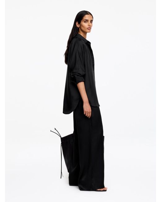 ARKET Black Silk Twill Shirt