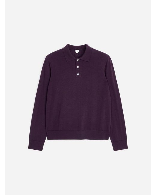 ARKET Blue Merino Polo Jumper for men