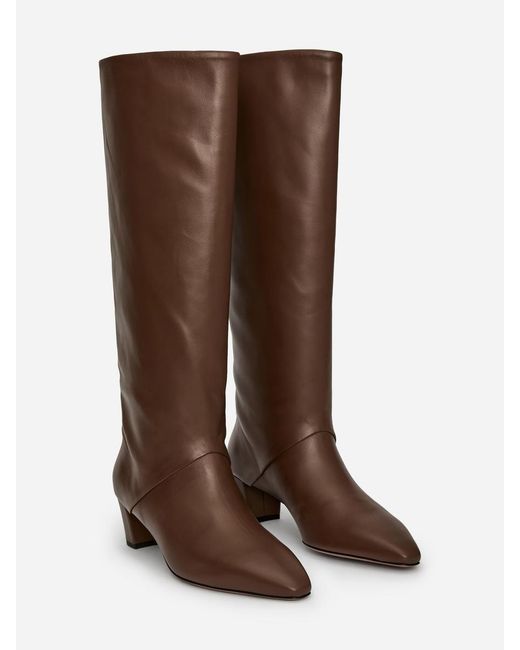 ARKET Black Mid-Calf Leather Boots