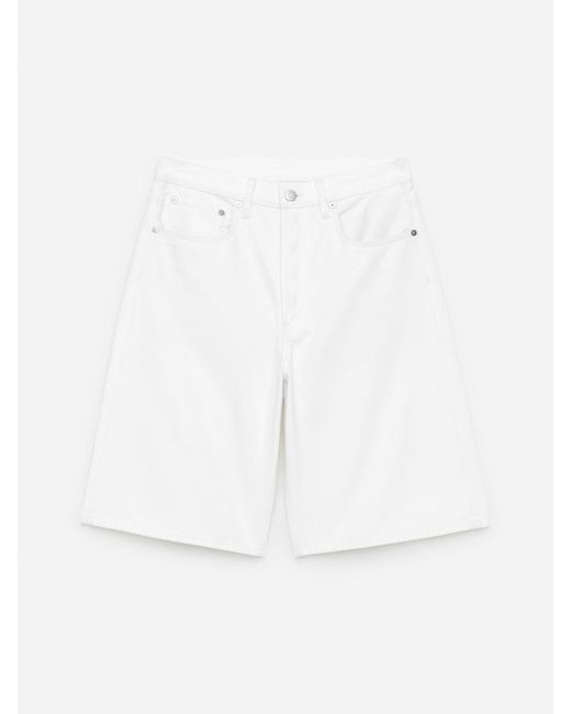 ARKET White Long Denim Shorts