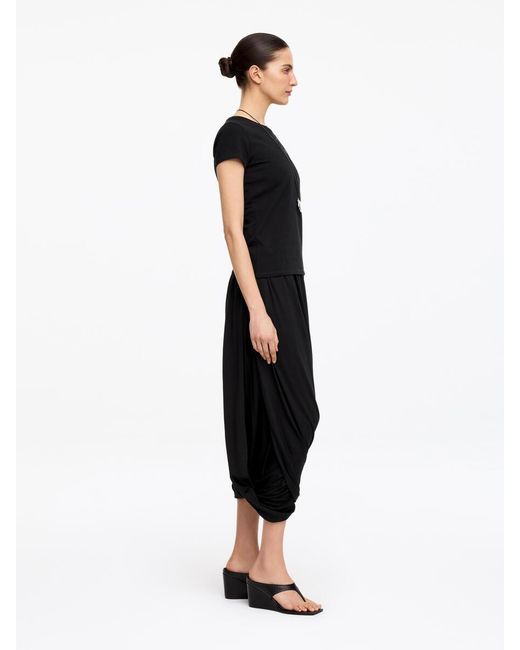ARKET Black Draped Midi Skirt