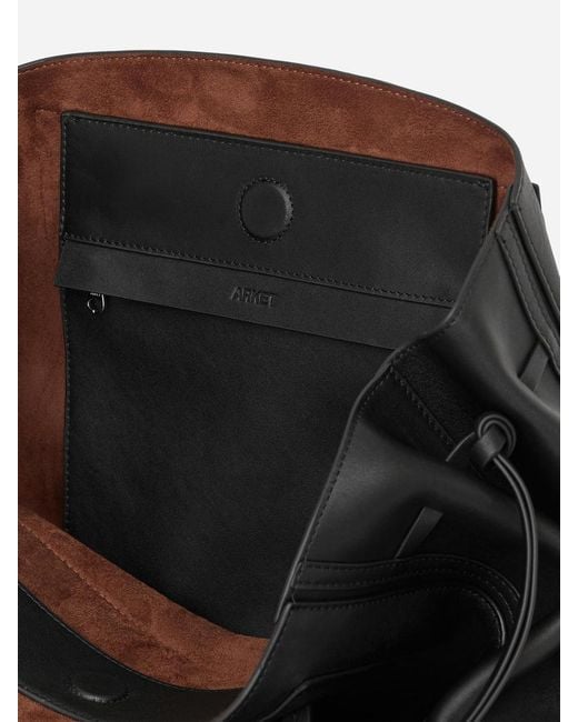ARKET Black Leather Tote Bag