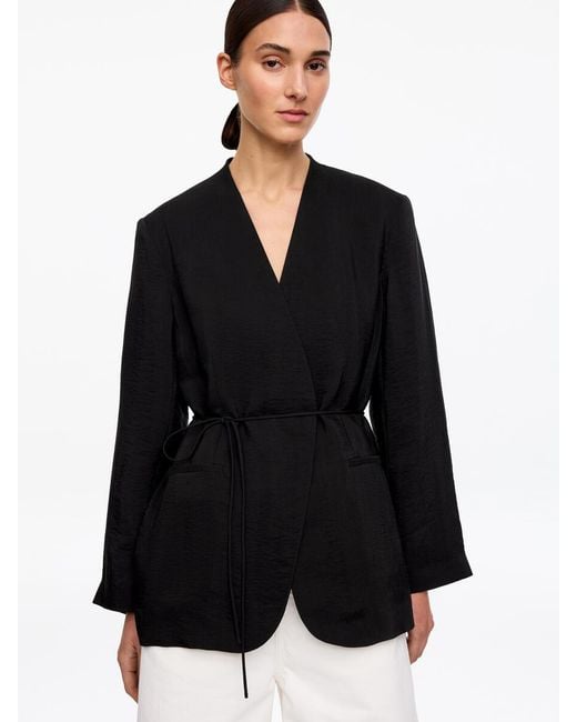 ARKET Black Wrap Blazer