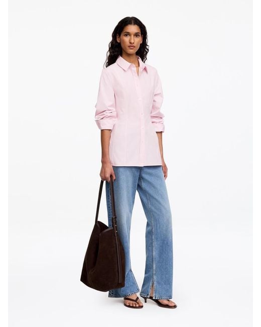 ARKET White Fitted Cotton Poplin Shirt