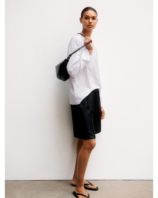 ARKET Natural Crescent Leather Bag