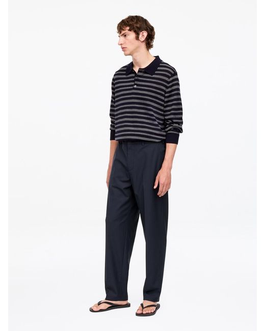 ARKET Blue Relaxed Lightweight Wool Trousers for men