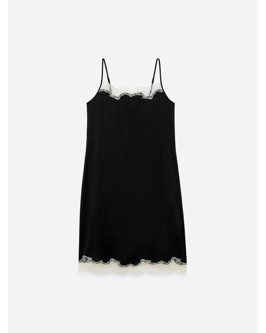 ARKET Black Lace-Detail Silk-Blend Dress