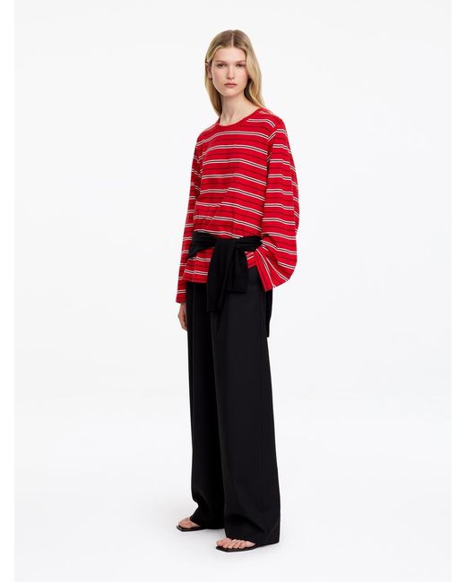ARKET Red Striped Long-Sleeved T-Shirt