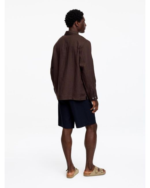 ARKET Brown Relaxed Linen Shirt for men