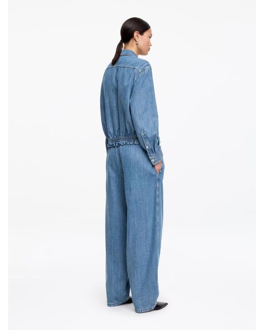 ARKET Blue Drawstring Denim Blouse