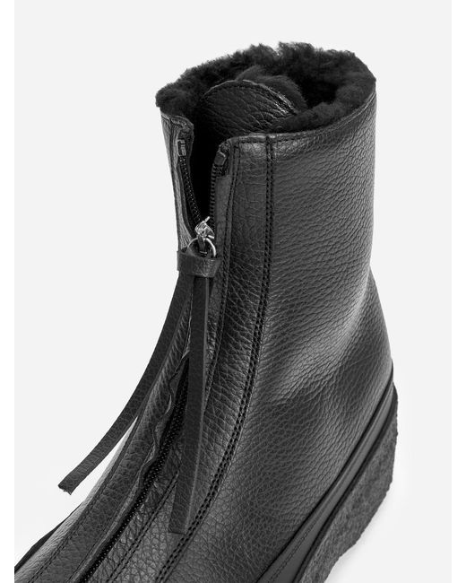 ARKET Black Leather Zip Boots