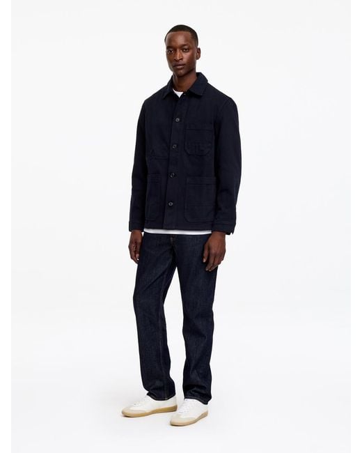 ARKET Blue Overdyed Twill Overshirt for men