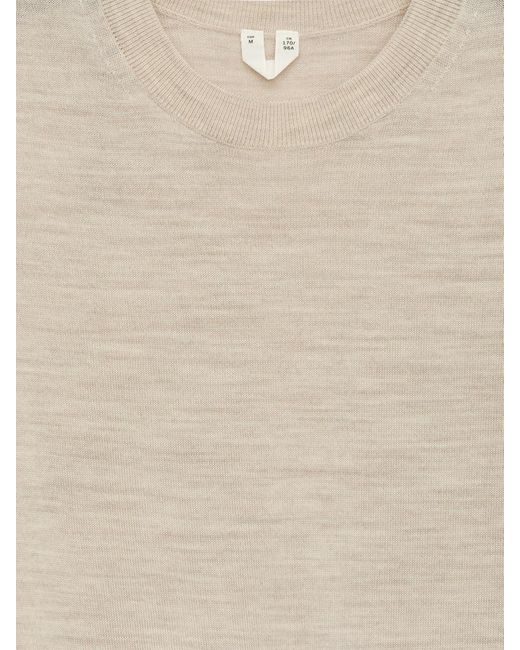 ARKET White Knitted Merino Wool T-Shirt