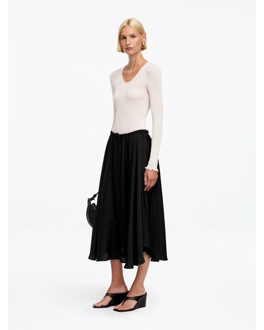 ARKET White Wide Drawstring Skirt