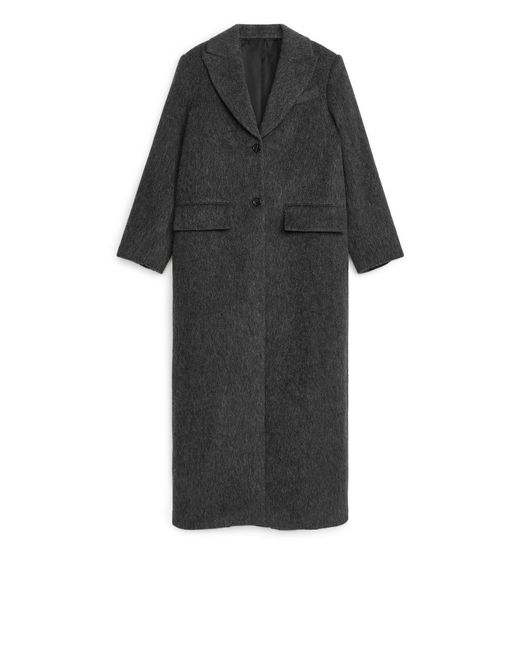 ARKET Black Full-length Wool Coat