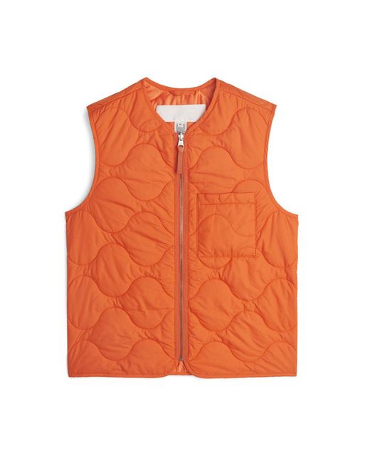 ARKET Orange Quilted Liner Vest for men