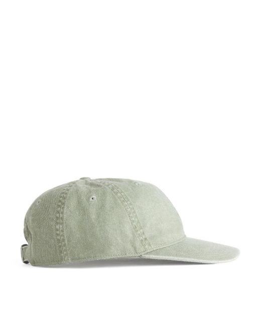 ARKET Green Washed Cotton Cap for men