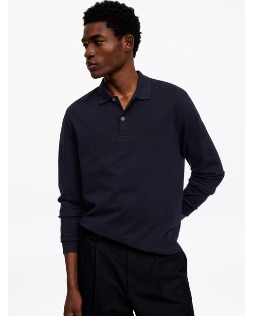 ARKET Blue Cotton Piqué Polo Shirt for men
