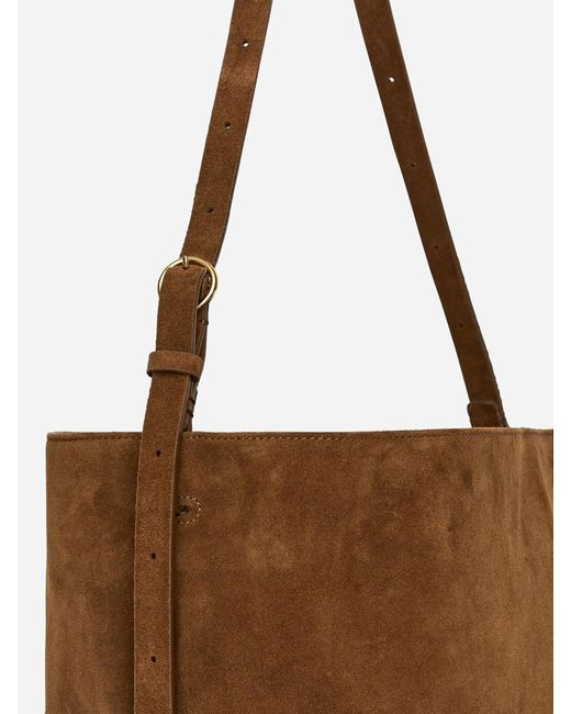 ARKET White Veloursledertasche