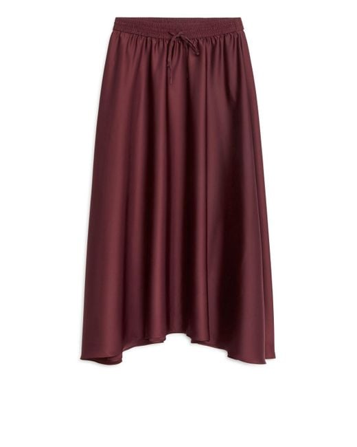 ARKET Purple Midi Satin Skirt