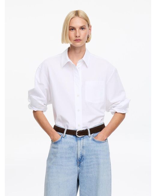 ARKET White Split Suede Belt