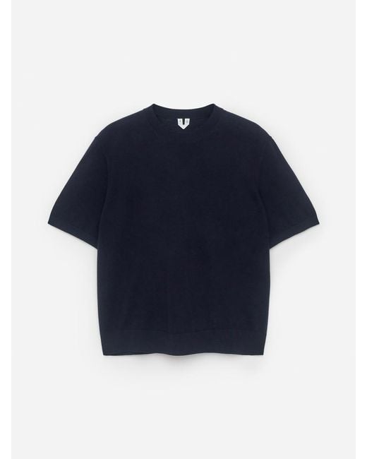 ARKET Blue Knitted Merino Wool T-Shirt