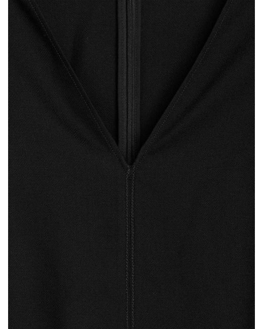 ARKET Black Flared Wool-Blend Midi Dress