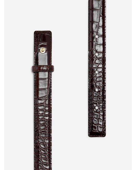 ARKET White Croc-Embossed Leather Belt