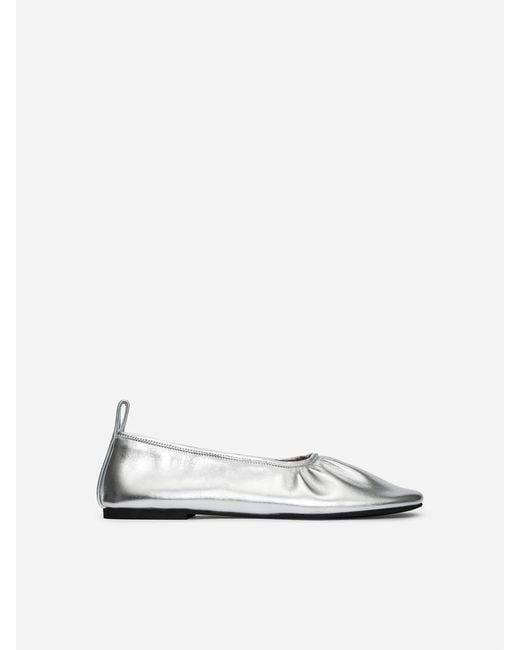 ARKET White Leather Ballet Flats