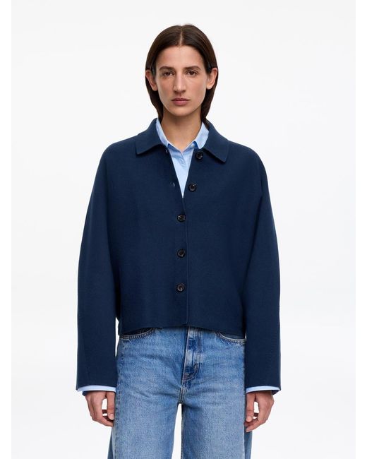 ARKET Blue Knitted Cotton Jacket