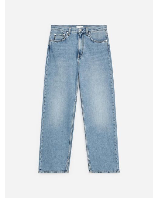 ARKET Blue Relaxed Slit-Detail Trousers