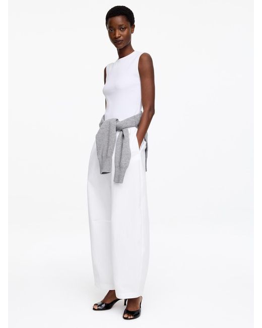 ARKET White Barrel-Leg Cotton Trousers