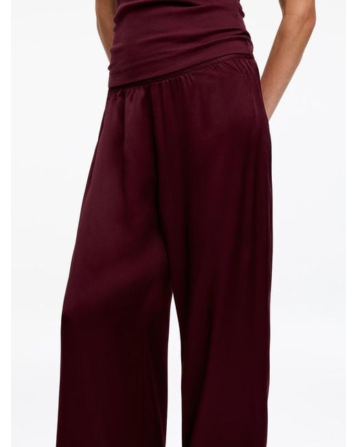 ARKET Red Silk Satin Trousers