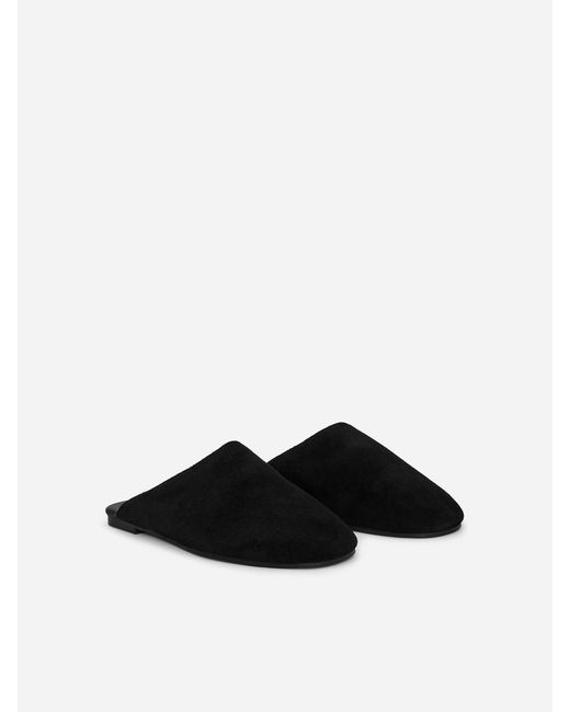 ARKET Black Suede Travel Slippers