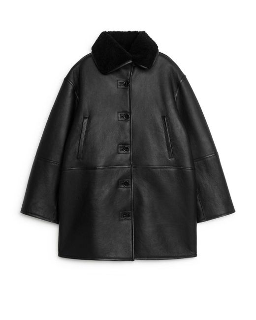 ARKET Black Shearling Jacket