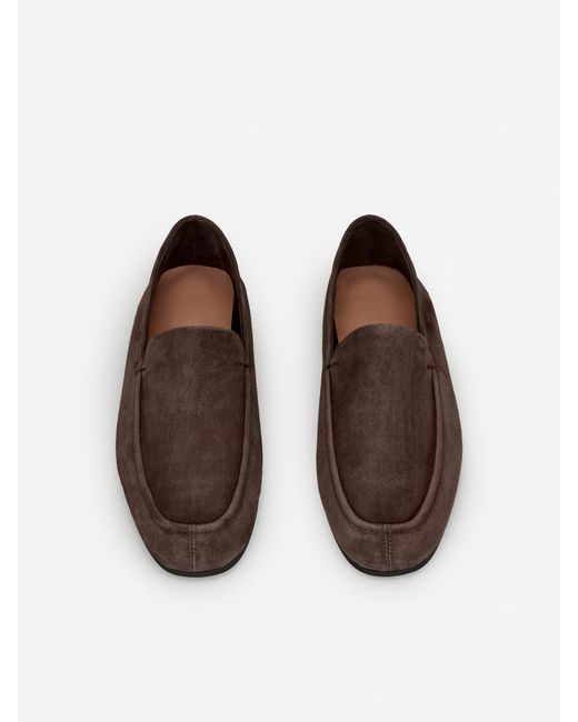 ARKET White Slim Suede Loafers
