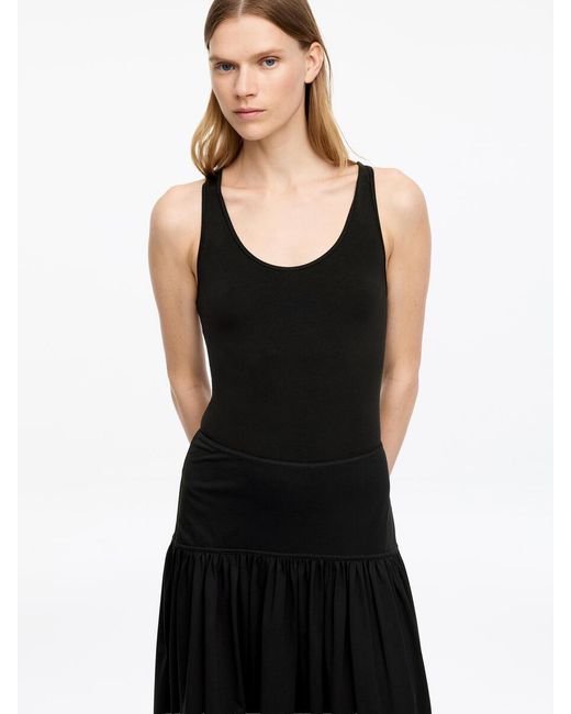 ARKET Black A-Line Midi Skirt