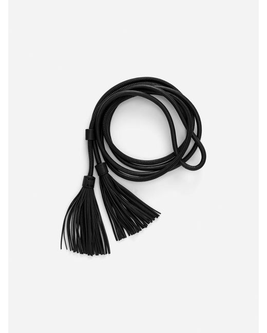 ARKET White Leather Tassel Belt