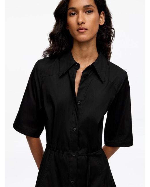 ARKET Black Cotton Shirt Dress