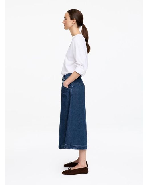 ARKET Blue Denim Culotte Trousers