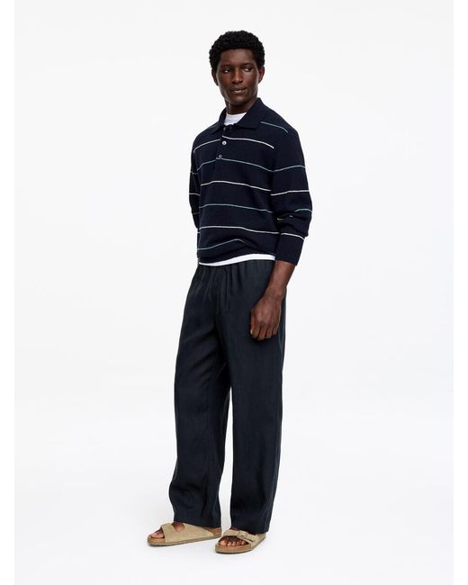 ARKET Blue Relaxed Linen Trousers for men