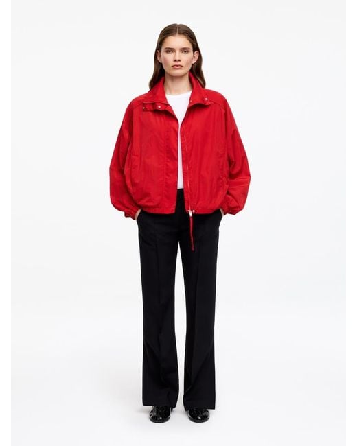 ARKET Red Funnel-Neck Nylon Jacket