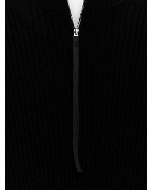 ARKET Black Zip-Detail Wool Jumper