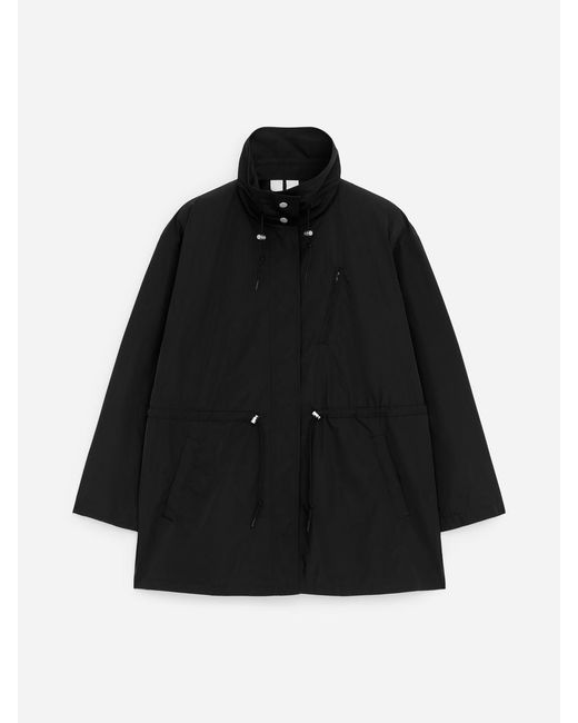 ARKET Black High-Collar Nylon Jacket