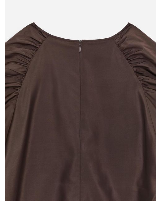 ARKET Brown Silk-Blend Blouse