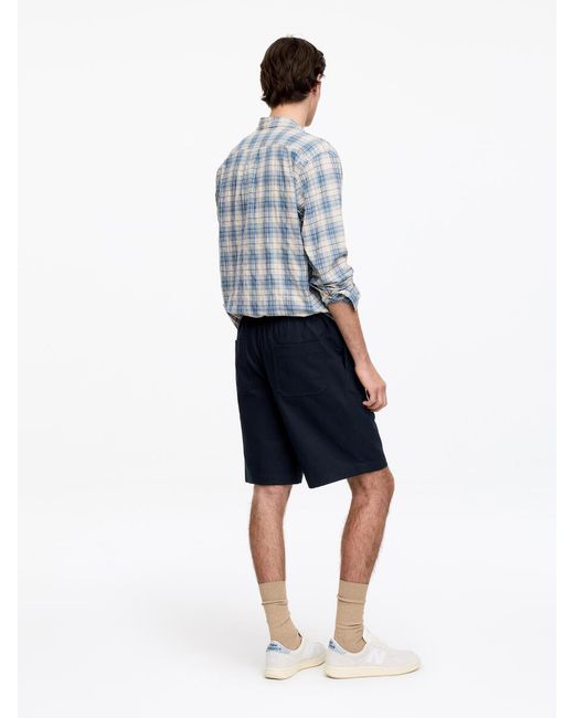 ARKET Blue Relaxed Cotton Linen Shorts for men