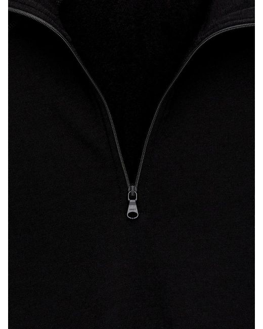 ARKET Black Wool Fleece Top